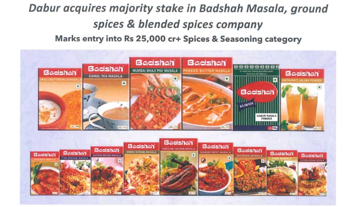 Dabur acquires majority stake in Badshah Masala