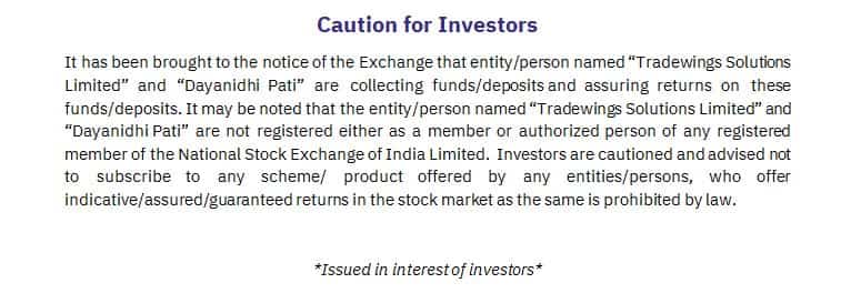 NSE issues Caution for Investors - What you should know | Full text 