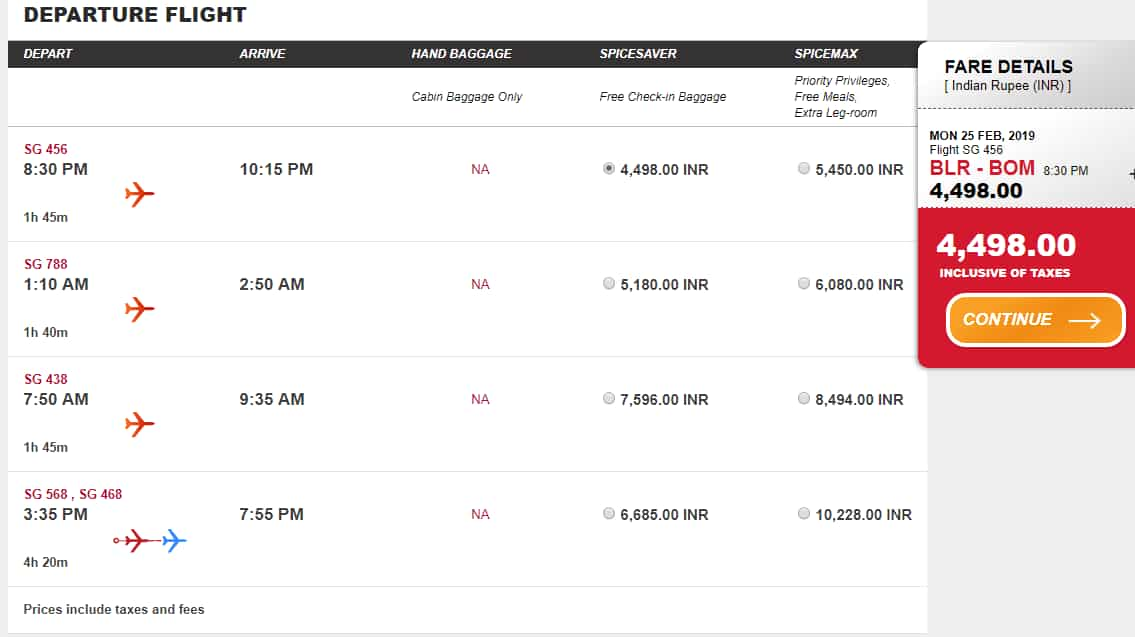 Mumbai to Bengaluru airfare alert Jet Airways SpiceJet Indigo