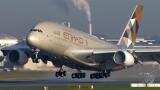 Etihad Airways A380 lands at Mumbai Airport