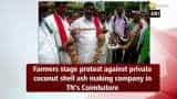 Farmers stage protest against private coconut shell ash making company in Coimbatore
