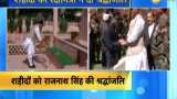 Rajnath Singh pays tributes to martyred soldiers at Kargil War Memorial in Drass