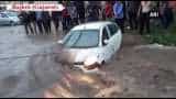 Car gets stuck after heavy rains cripple Rajkot 