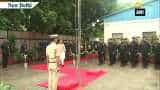 Rajnath Singh unfurls tricolour at his residence in Delhi Rajnath Singh unfurls tricolour at his residence in Delhi