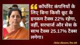 India Inc gets Rs 1.45 lakh crore Diwali gift! Nirmala Sitharaman cuts corporate tax India Inc gets Rs 1.45 lakh crore Diwali gift! Nirmala Sitharaman cuts corporate tax