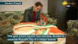 Amritsar school teacher fabricates national flag out of toothpicks