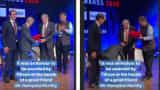 Captured! In heart-warming move, Narayana Murthy bows, touches Ratan Tata's feet