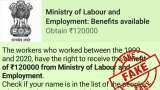 WhatsApp Viral FactCheck: These workers entitled to get Rs 1.2 lakhs from Labour Ministry? Here is truth