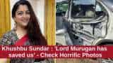 Actress Khushbu Sundar accident: Huge tanker crashes into car on way to BJP meet, says &#039;Lord Murugan has saved us&#039; - check horrific photos