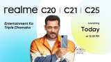 Budget smartphones Realme C25, Realme C21, Realme C20 set to launch in India today: Check expected price, specifications and LIVE streaming details NOW! Budget smartphones Realme C25, Realme C21, Realme C20 set to launch in India today: Check expected price, specifications and LIVE streaming details NOW!