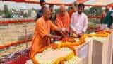 Ayodhya: CM Yogi Adityanath Lays Foundation Stone For Ram Mandir&#039;s Garbhagriha, Places First Carved Stone