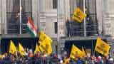 Khalistani Protestors Take Down Tricolour, Attempt To Storm High Commission In London Khalistani Protestors Take Down Tricolour, Attempt To Storm High Commission In London
