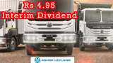 Rs 4.95 interim dividend: Ashok Leyland fixes record date - Check details Rs 4.95 interim dividend: Ashok Leyland fixes record date - Check details