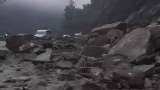 Debris from hill blocks Badrinath highway in Joshimath, Uttarakhand