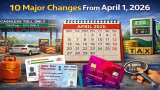 10 Major Changes From April 1, 2026: Cashless tolls, LPG prices, new tax rules, PAN — All you can expect 10 Major Changes From April 1, 2026: Cashless tolls, LPG prices, new tax rules, PAN — All you can expect