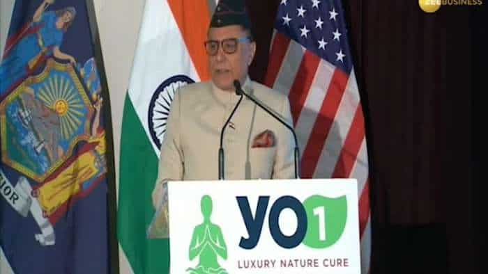 Essel Group Chairman Subhash Chandra addresses at the inauguration ceremony of Yo1 wellness centre