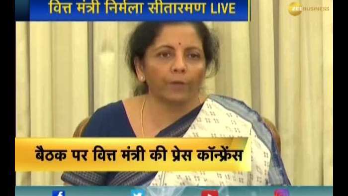 Finance Minister Nirmala Sitharaman addresses press conference 