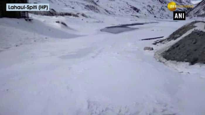 River Chandra in Lahaul-Spiti freezes as temperature dips