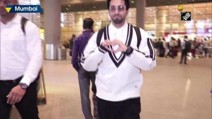 Ayushmann, Taapsee, Vicky spotted at Mumbai airport