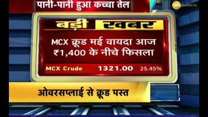 Fall of 20% in MCX crude, meanwhile Brent crude slips $20