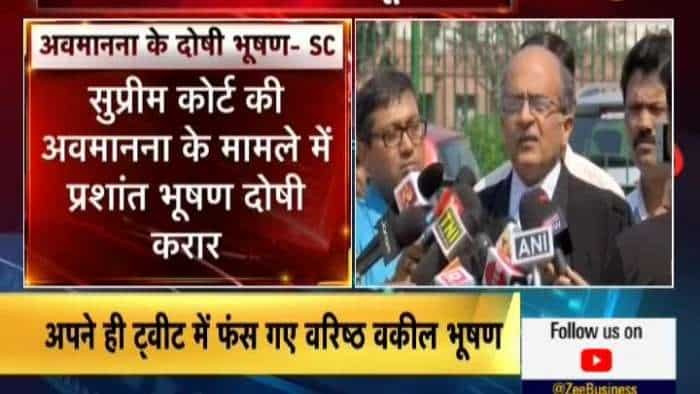 Supreme Court holds Prashant Bhushan guilty of contempt for his Tweets; sentencing on August 20