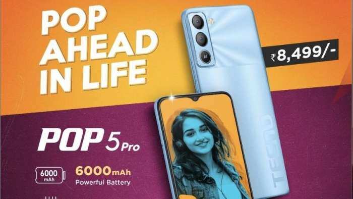 Tecno Pop 5 Pro with 6,000mAh battery launched at Rs 8,499 in India: Check availability and features
