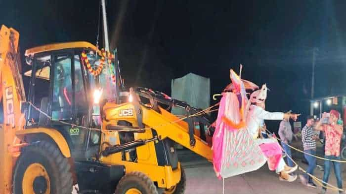 MP Groom Prefers Bulldozer Over Horse Or Car For Marriage Procession