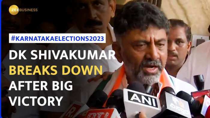 Karnataka Election Results 2023: Congress Leader DK Shivakumar becomes emotional after big victory