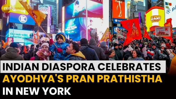 Ayodhya Ram Mandir: Indian Diaspora Illuminates New York’s Times Square Ahead of Ayodhya Ceremony