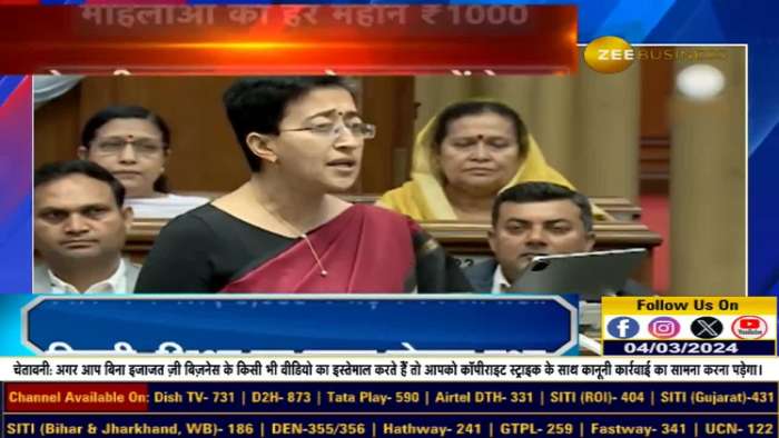  Delhi finance minister Atishi Marlena presented Budget for the financial year 2024-25 