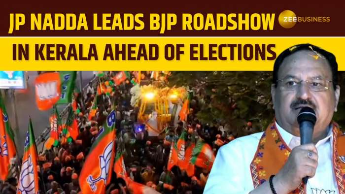 BJP President JP Nadda Leads Massive Roadshow in Kerala Ahead of 2024 Lok Sabha Elections