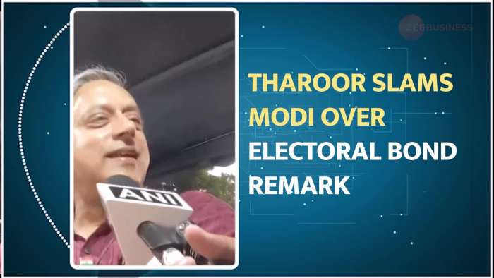 Shashi Tharoor Criticises PM Modi&#039;s Electoral Bond Remark | Lok Sabha Elections 2024