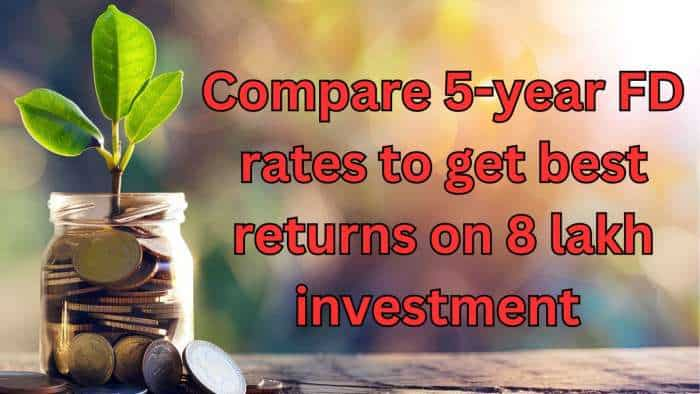 Sbi vs bank of baroda vs boi 5 year fd fixed deposit interest rate return maturity calculator what will general and senior citizens get on inr rs 800000 investment guaranteed return scheme