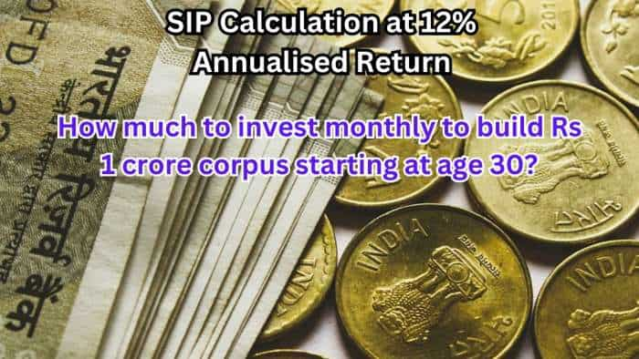 SIP Calculation at 12% Annualised Return: How much should you invest monthly to build Rs 1 crore corpus starting at age 30?