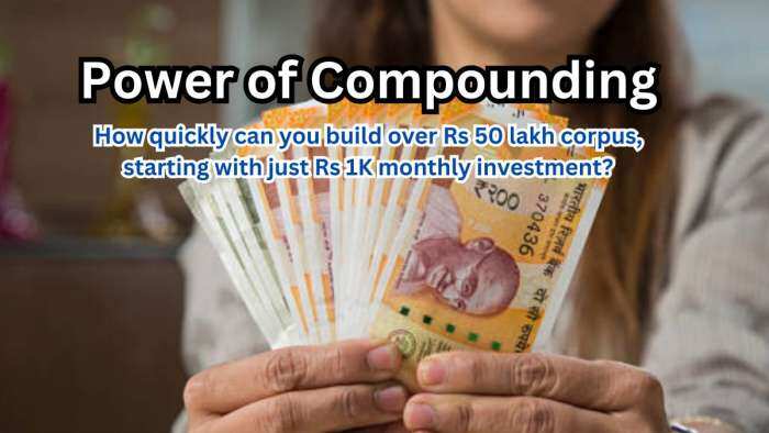 Power of Compounding: In how many years can you build over Rs 50,00,000 corpus with just Rs 1,000, Rs 3,000, and Rs 5,000 monthly investments?