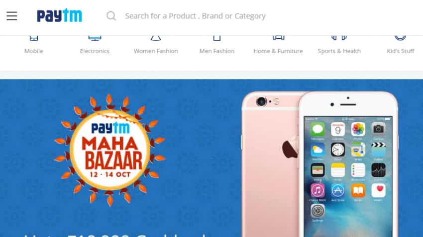 Paytm launches 'Maha Bazaar Sale' on Oct 12 Paytm launches 'Maha Bazaar Sale' on Oct 12