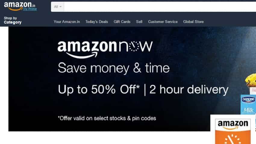 Now, order your daily essentials via AmazonNow app in Delhi, Mumbai Now, order your daily essentials via AmazonNow app in Delhi, Mumbai