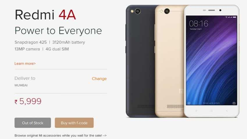 Xiaomi Redmi 4A flash sale goes out of stock within minutes 