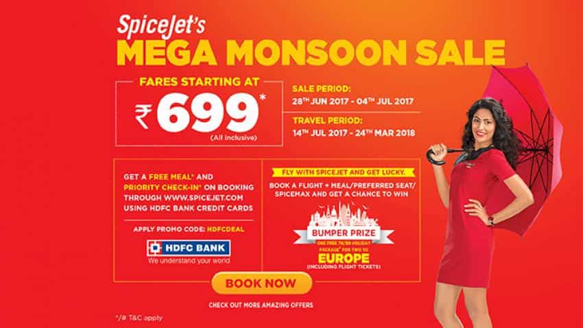 Spicejet announces all inclusive Mega Monsoon sale starting at Rs 699