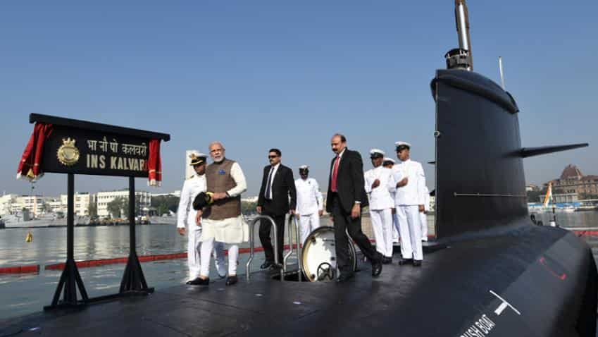 PM Modi commissions submarine Kalvari, says will boost Navy's might PM Modi commissions submarine Kalvari, says will boost Navy's might