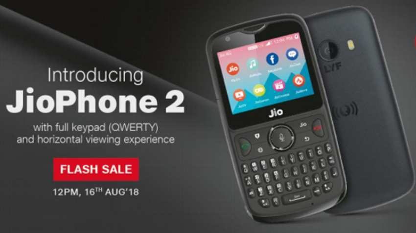 JioPhone 2 flash sale: Priced at Rs 2,999, handset to be available on Jio.com from Aug 16 JioPhone 2 flash sale: Priced at Rs 2,999, handset to be available on Jio.com from Aug 16