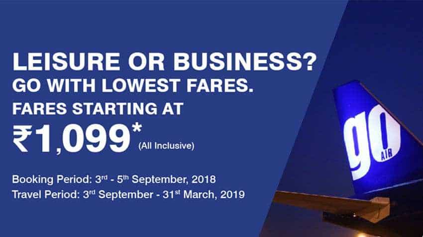 After IndiGo sale, now GoAir offers low-fare tickets; prices start Rs 1,099 After IndiGo sale, now GoAir offers low-fare tickets; prices start Rs 1,099