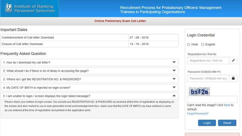 IBPS PO Admit Card 2018 released at ibps.in; all details here IBPS PO Admit Card 2018 released at ibps.in; all details here