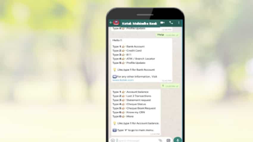 WhatsApp is your new bank! Kotak Mahindra, Saraswat Co-operative Bank move to chat app; Here's all you can do WhatsApp is your new bank! Kotak Mahindra, Saraswat Co-operative Bank move to chat app; Here's all you can do