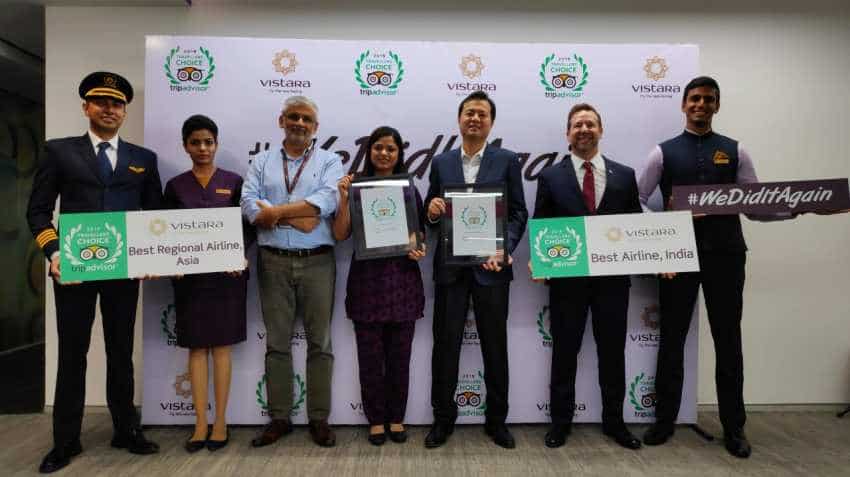 TripAdvisor Travellers' Choice Awards 2019: Proud moment! Vistara airline bags two trophies TripAdvisor Travellers' Choice Awards 2019: Proud moment! Vistara airline bags two trophies