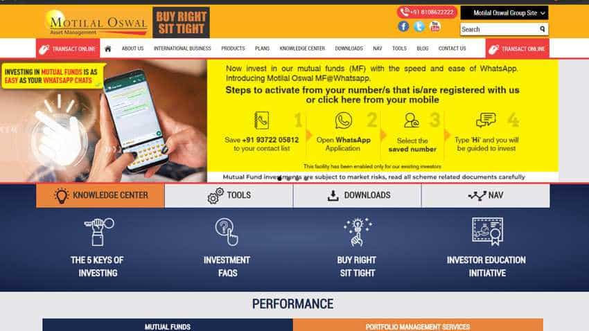 Now, invest in mutual funds directly from WhatsApp: Motilal Oswal becomes first AMC in India to tie up with Facebook owned platform Now, invest in mutual funds directly from WhatsApp: Motilal Oswal becomes first AMC in India to tie up with Facebook owned platform
