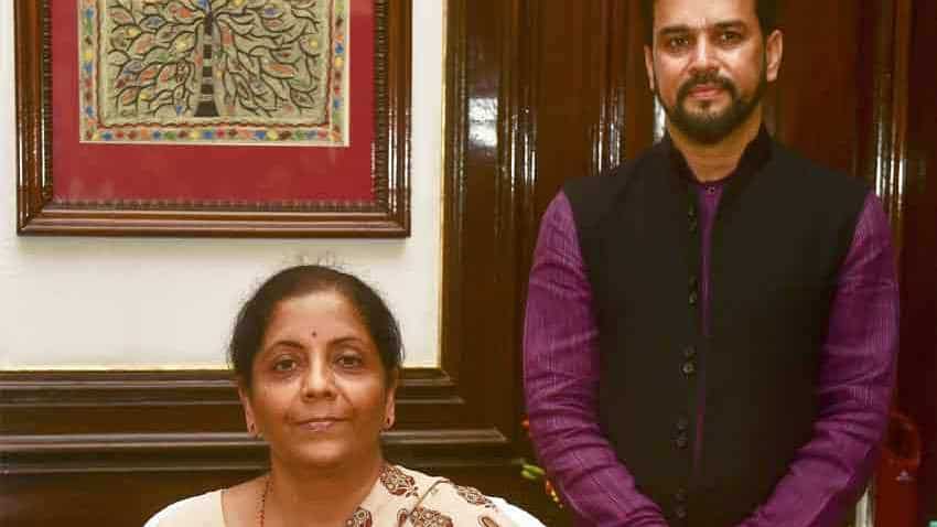 Nirmala Sitharaman takes charge as Finance Minister; Anurag Thakur as MoS Nirmala Sitharaman takes charge as Finance Minister; Anurag Thakur as MoS