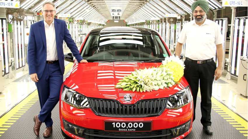 Skoda India Rolls Out 100 000th Rapid Milestone Vehicle Is