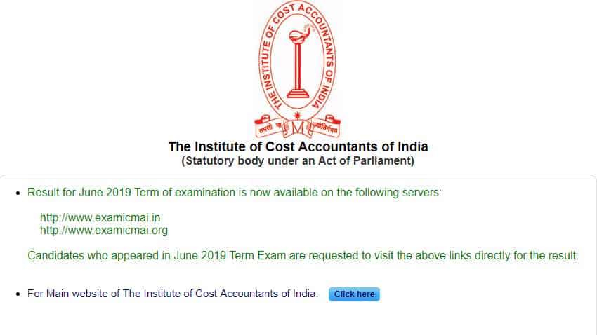 ICMAI Result June 2019 declared for CMA foundation, inter and final exams at icmai.in, examicmai.org: How to check