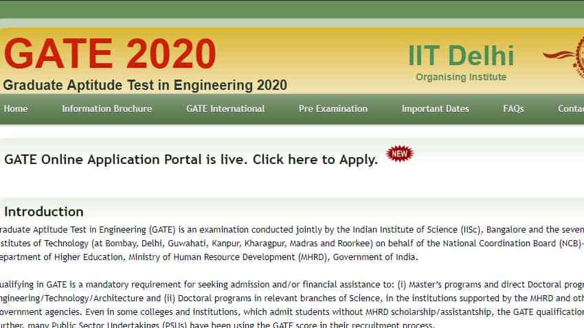 GATE 2020 registration link open: Students alert! Apply now at gate.iitd.ac.in